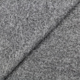 Tissus jersey gris clair chiné noir