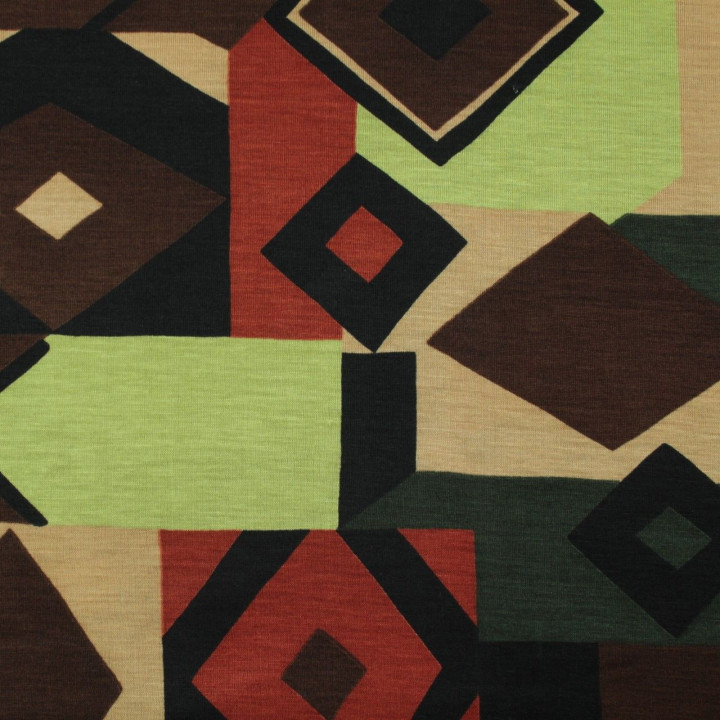 Tissu jersey polyester imprimé géométrique