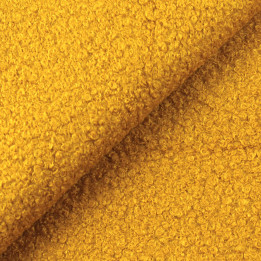 Tissu Lainage Bouclette Moutarde – Haute Qualité pour Mode & Décoration