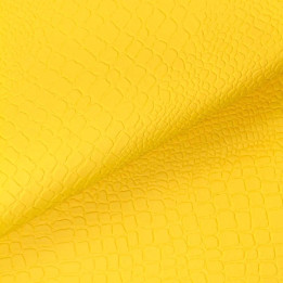 Simili cuir croco de couleur jaune – coupon de 3 m | Moline