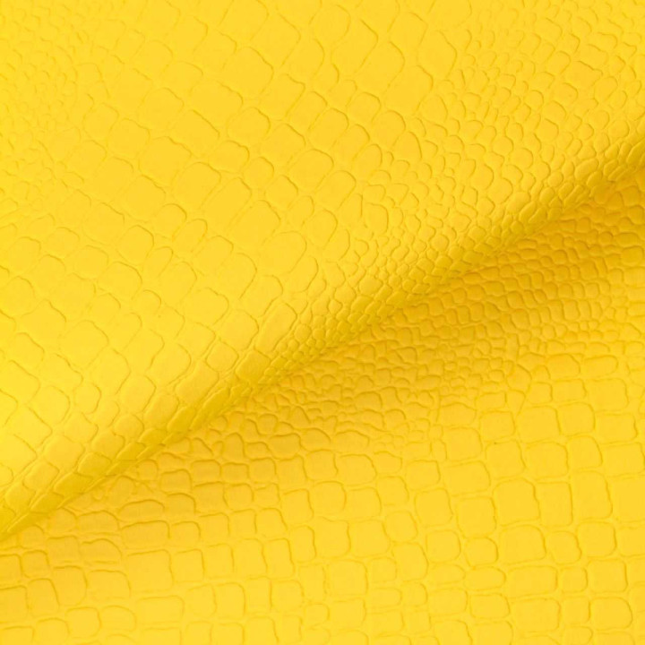 Simili cuir croco de couleur jaune