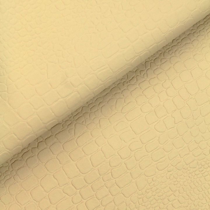 Simili cuir croco de couleur beige