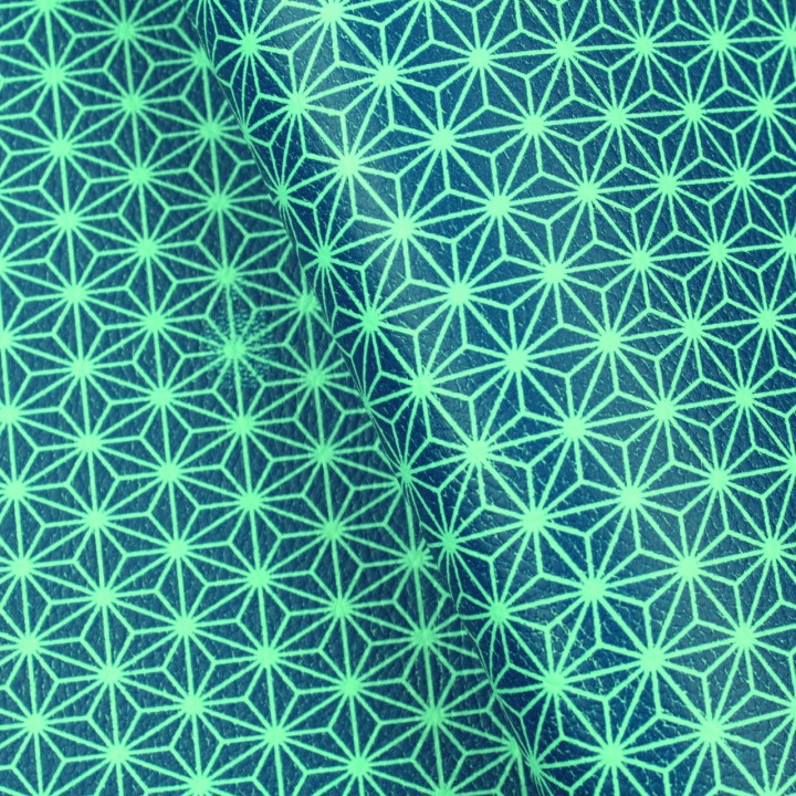 Simili cuir de couleur vert géométrique