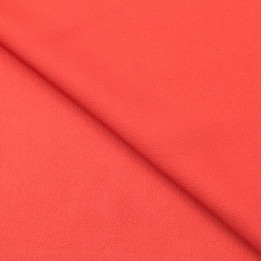Tissus crêpe satin uni corail
