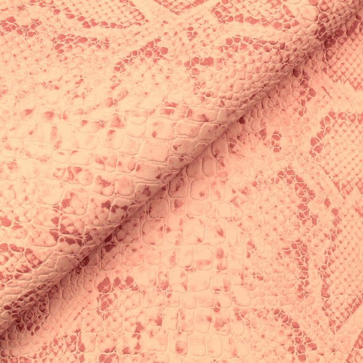 Simili cuir croco de couleur rose