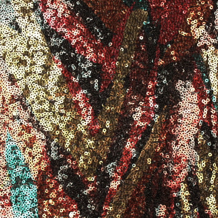 Tissus couture paillette multicolore