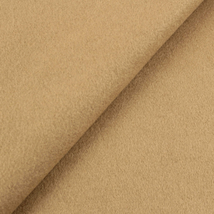 Tissu Caban uni de couleur camel