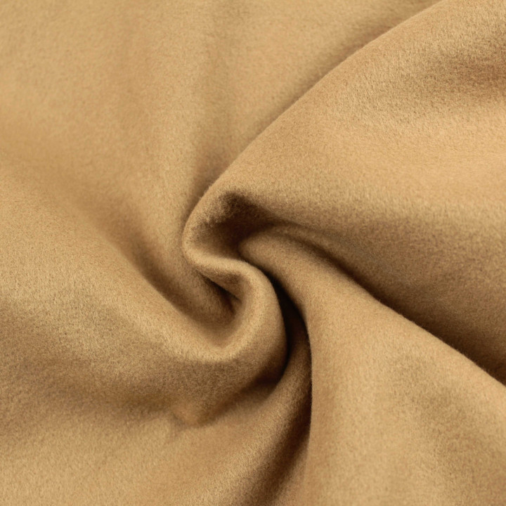 Tissu Caban uni de couleur camel