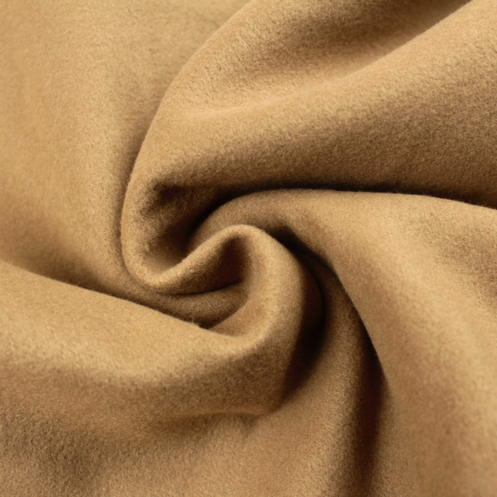 Tissu Caban uni de couleur camel