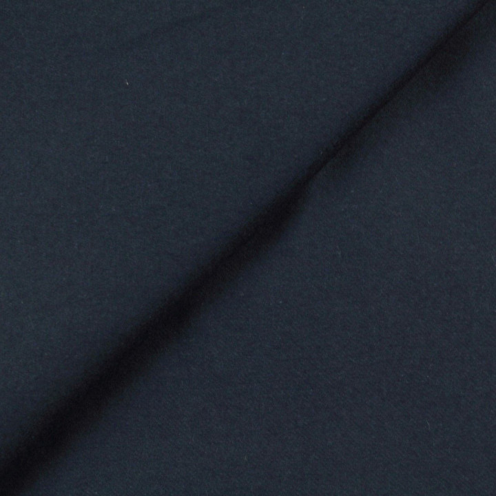 Tissus laine cachemire uni bleu marine