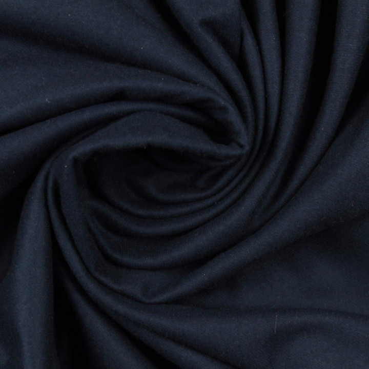 Tissus laine cachemire uni bleu marine