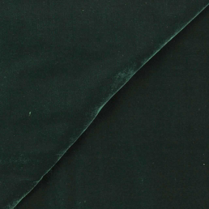 Tissu Velours Polyester Vert Sapin Uni