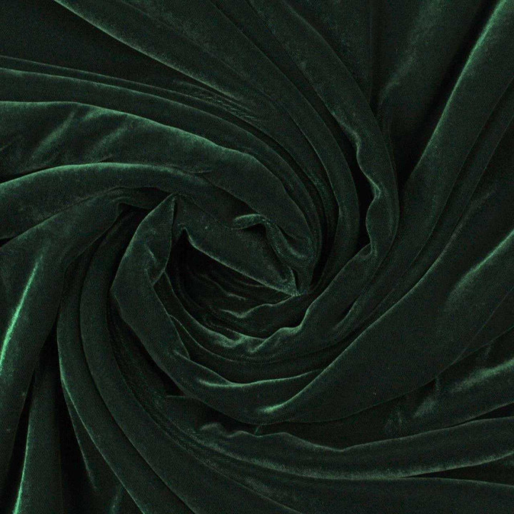 Tissu Velours Polyester Vert Sapin Uni