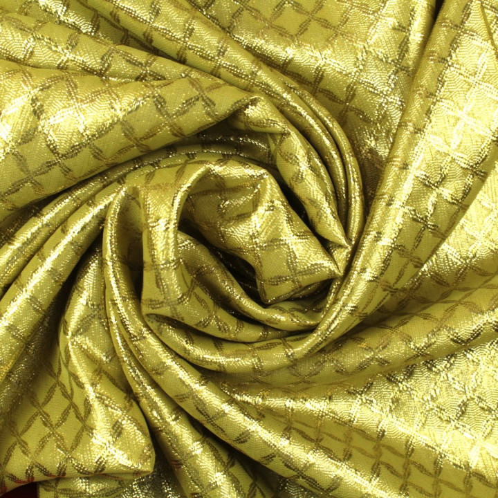 Tissus Tlija satin brillant imprimé géométrique