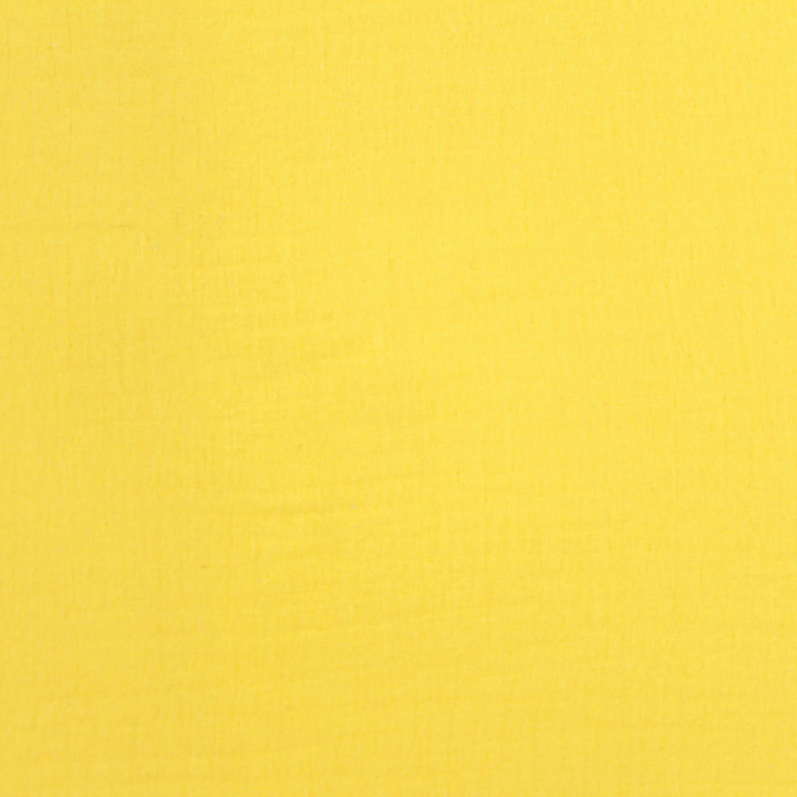 Tissu coton double gaze uni de couleur jaune