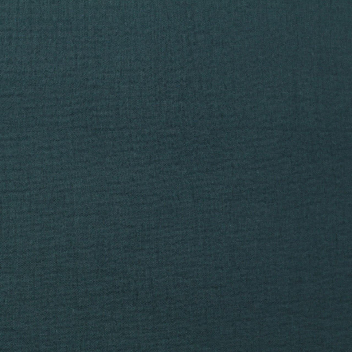 Tissu coton double gaze uni de couleur vert sapin foncé