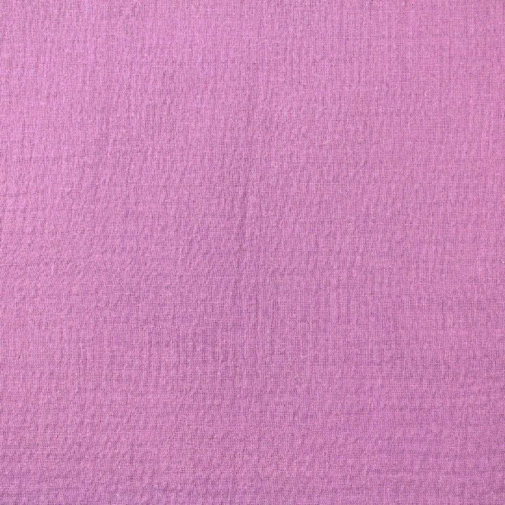 Tissu coton double gaze uni de couleur violet nacré