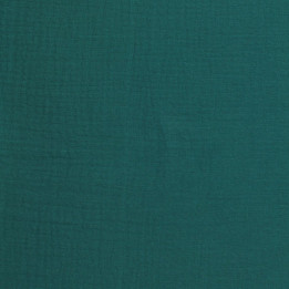 Tissu coton double gaze uni de couleur vert canard