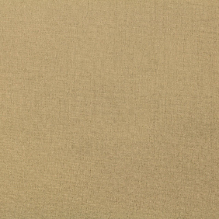 Tissu coton double gaze uni de couleur beige claire