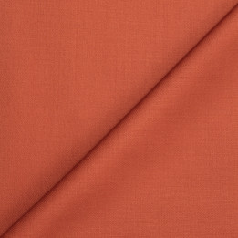 Tissu Gabardine Coton Uni Orange Corail - Haute Qualité