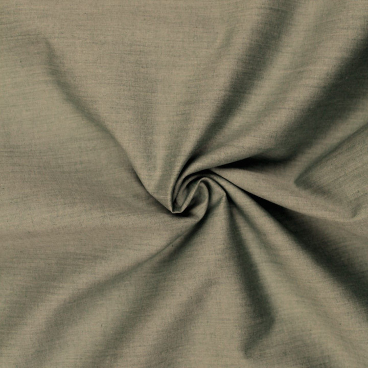 Tissu Coton Uni Vert Kaki