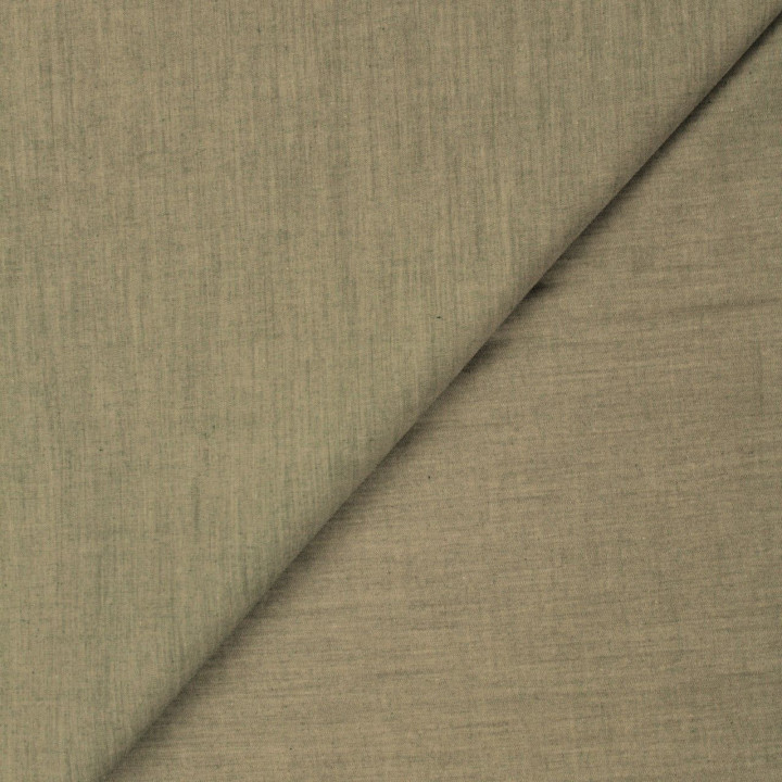 Tissu Coton Uni Vert Kaki