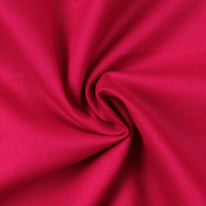Tissu popeline de coton uni de couleur rouge
