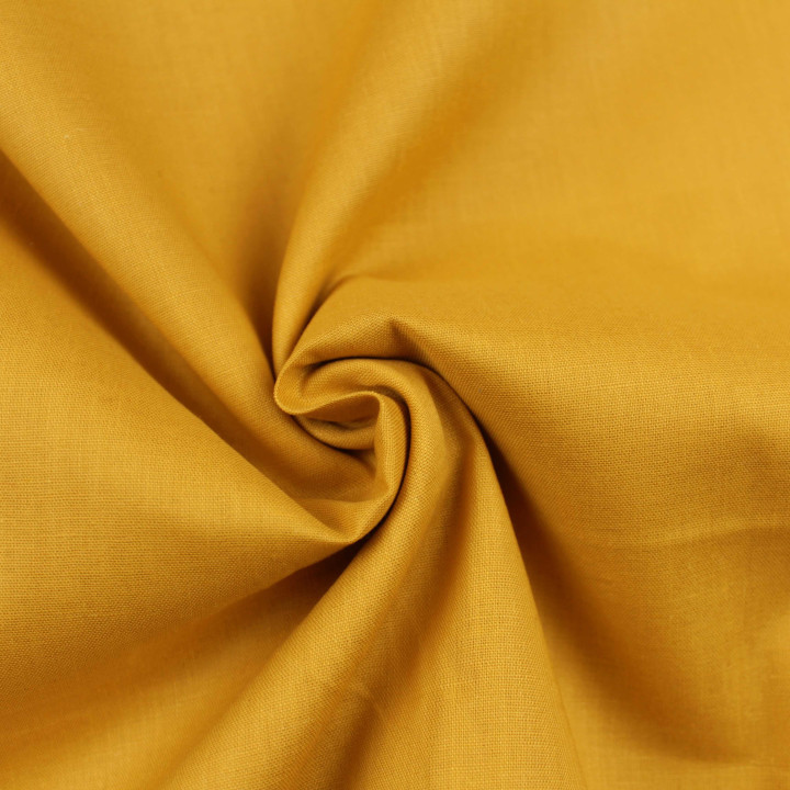 Tissu coton uni jaune paille