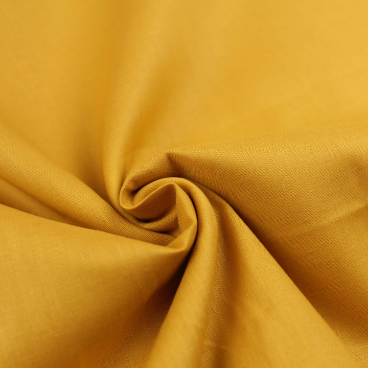 Tissu coton uni jaune paille