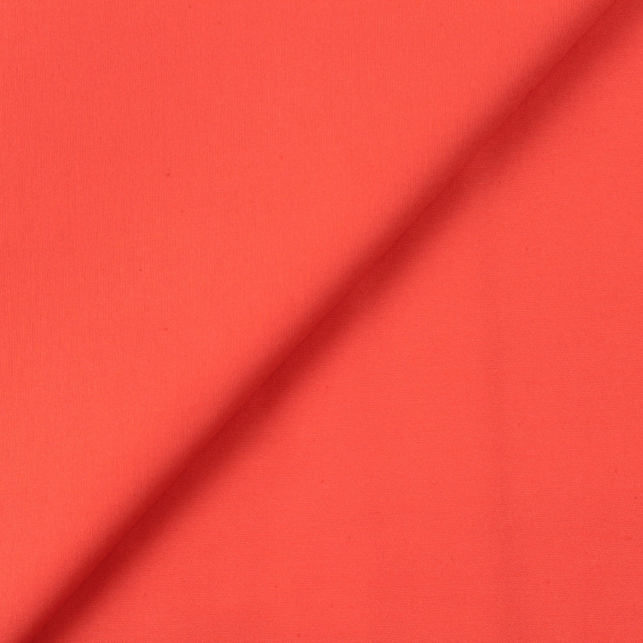 Tissu coton gabardine uni de couleur corail claire
