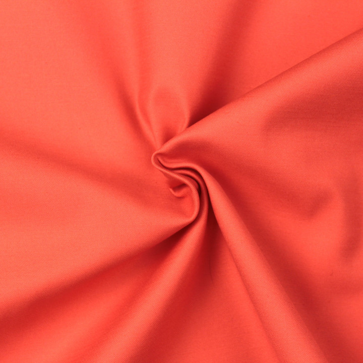 Tissu coton gabardine uni de couleur corail claire