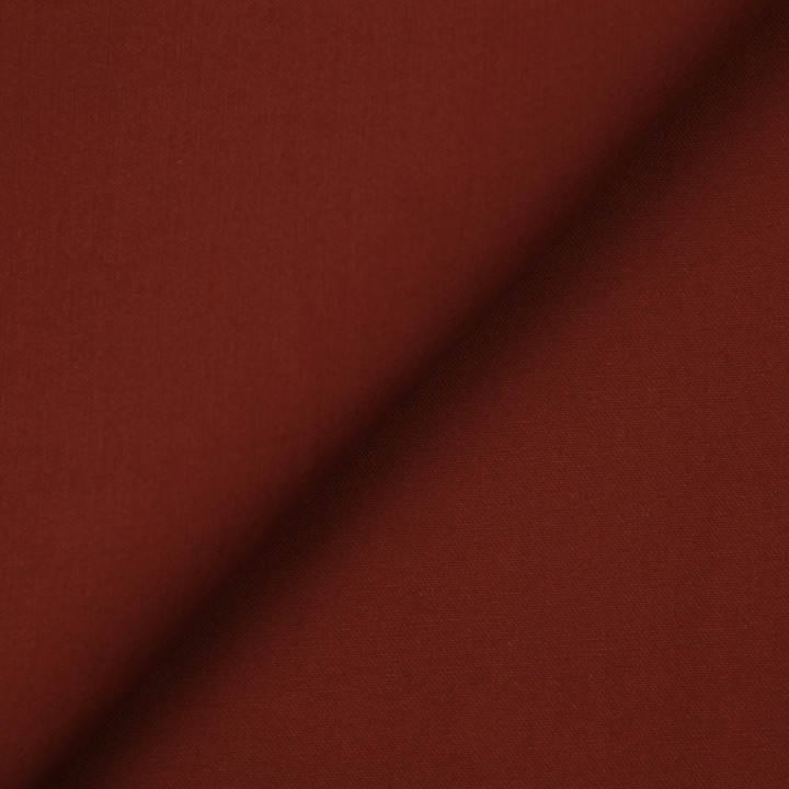 Tissu coton satiné bordeaux foncé uni