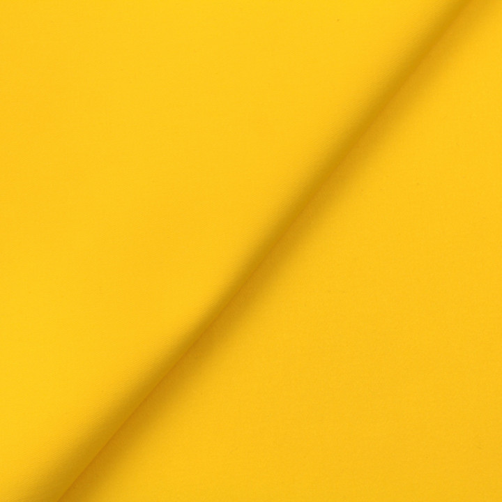 Tissu coton satiné jaune uni