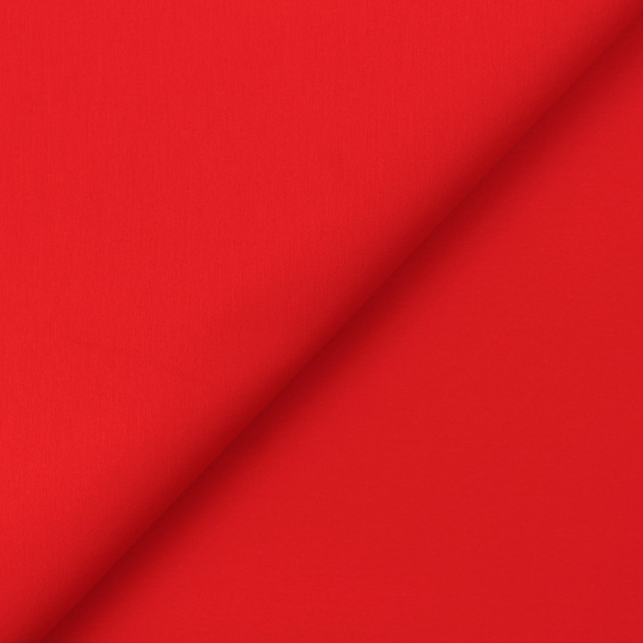 Tissu coton rouge uni satiné