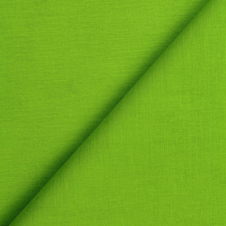 Tissu voile de coton uni vert claire