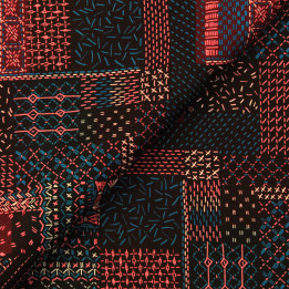 Tissu coton multicolore imprimé géométrique – réf. C1289