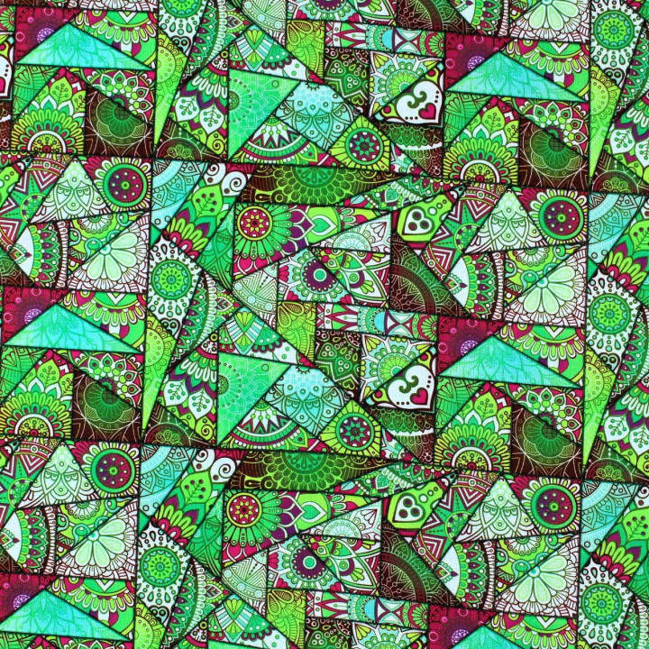 copy of Tissu coton vert imprimé géométrique