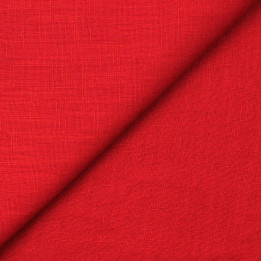 Tissu Lin Uni de Couleur Rouge - Haute Qualité | Moline