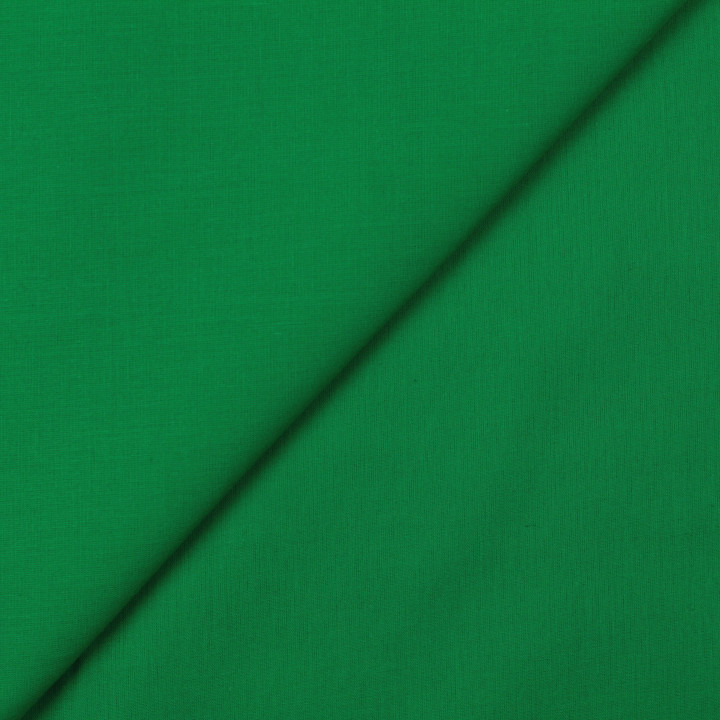 Tissu voile de coton uni vert
