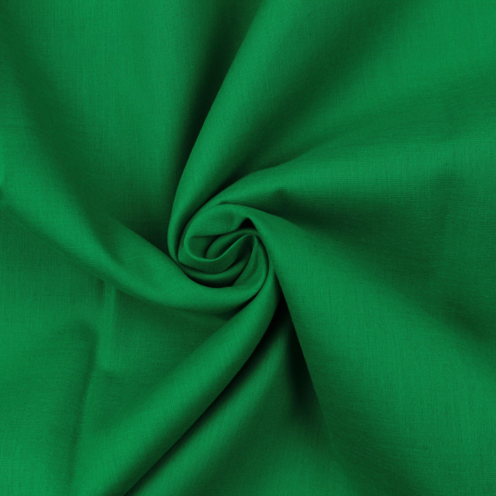 Tissu voile de coton uni vert