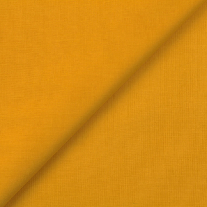 Tissu voile de coton uni jaune
