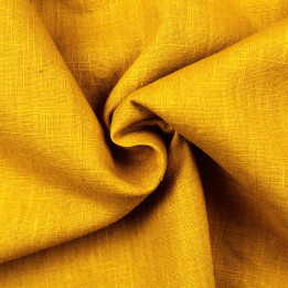 Tissu en lin uni Jaune safran – Naturel, élégant et tendance
