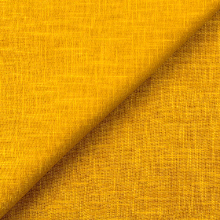 Tissu en lin uni Jaune safran – Naturel, élégant et tendance