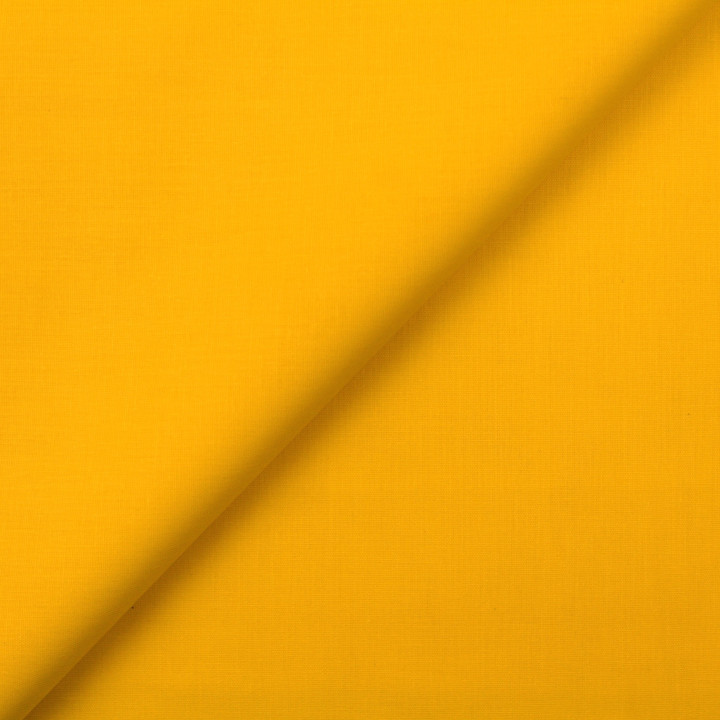 Tissu Popeline De Coton Uni Jaune Canari - Haute Qualité