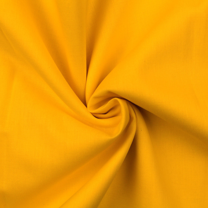 Tissu Popeline De Coton Uni Jaune Canari - Haute Qualité