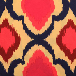 Tissu en viscose imprimé fleurs fuchsia et bleu | Moline