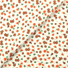 Tissu en viscose blanc imprimé fleuri rouge – coupon de 3 m | Moline