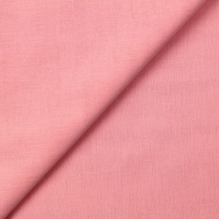 Tissu voile de coton uni rose dragée