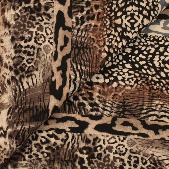 Tissu en viscose imprimé peau de bête