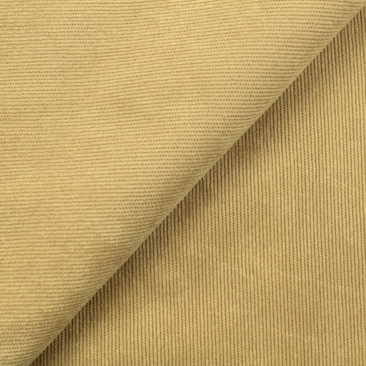 Tissu velours milleraie uni de couleur ivoire